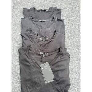 Robert Barakett T-Shirt Mens XL Black The Barakett Tee V-Neck 4 Pack Pima Cotton